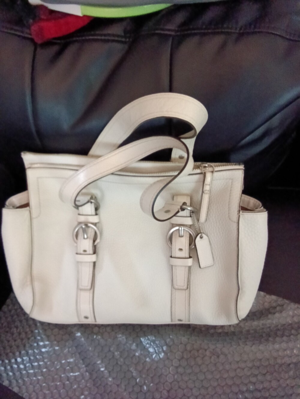 Coach Chelsea Y2K Off White Leather Shoulder Satchel Bag CREED: M0779-F10887 - Picture 2 of 16